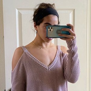 PACSUN WOMENS SHOULDER CROPPED SWEATER-WORN ONCE-SIZE M-